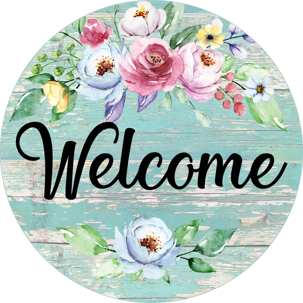 Blue Roses Welcome Sign, Wreath Supplies, Wreath Center, Wreath Attach –  Dor Designs