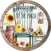 Welcome To The Porch Sign, Wreath Sign, Wreath Center, Wreath Attachment