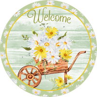 Welcome Sign, Daisy Flowers, Wreath Supplies, Wreath Center, Wreath Attachment