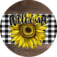 Welcome Sunflower Sign, , Wreath Sign, Wreath Center, Wreath Attachment