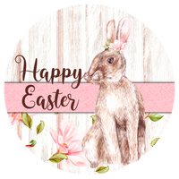 Happy Easter Sign, Spring Rabbit, Wreath Center, Wreath Attachment