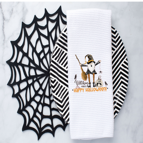 Happy Halloween Waffle Weave Microfiber Kitchen Towel
