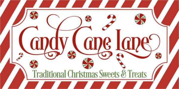 Candy Cane Lane Sign, Holiday Sign, Wreath Attachment