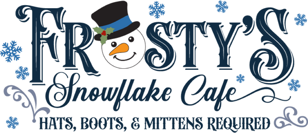 Frosty's Snowflake Cafe Sign, Holiday Sign, Wreath Attachment