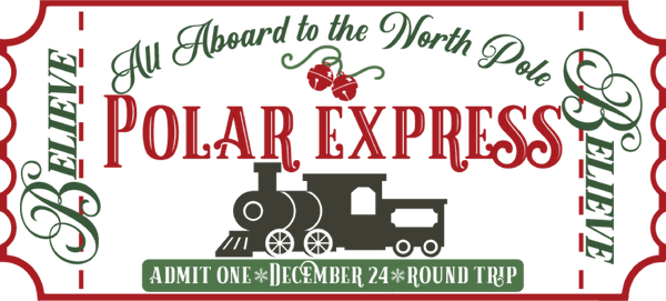 Polar Express Sign, Holiday Sign, Wreath Attachment